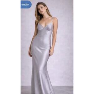 NWT Wild Fable Y2k CBK Silver Long Slip Dress V-Neck Strappy Sleeveless Size XXL